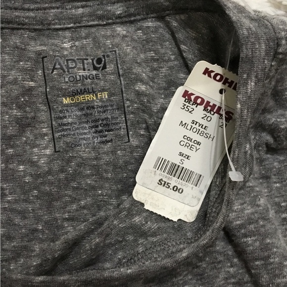 Apt 9 premiere flex sleep tee Men’s size Small modern fit gray/white marled - Picture 12 of 13